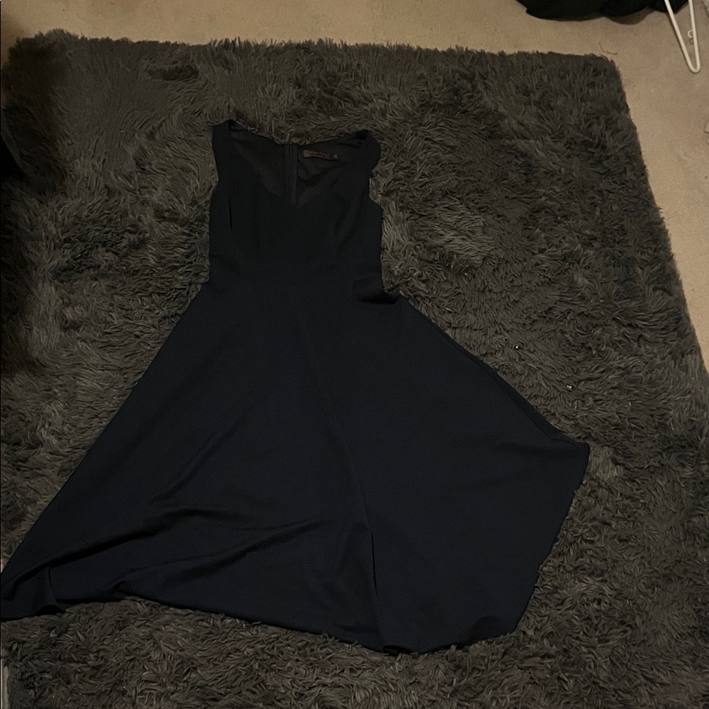 Chic Navy Blue Midi Dress